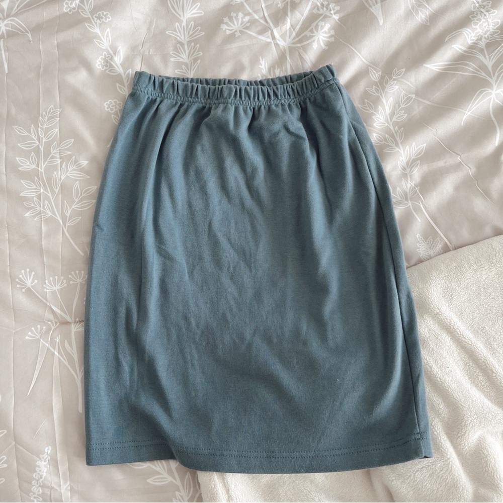 100% cotton blue mini skirt